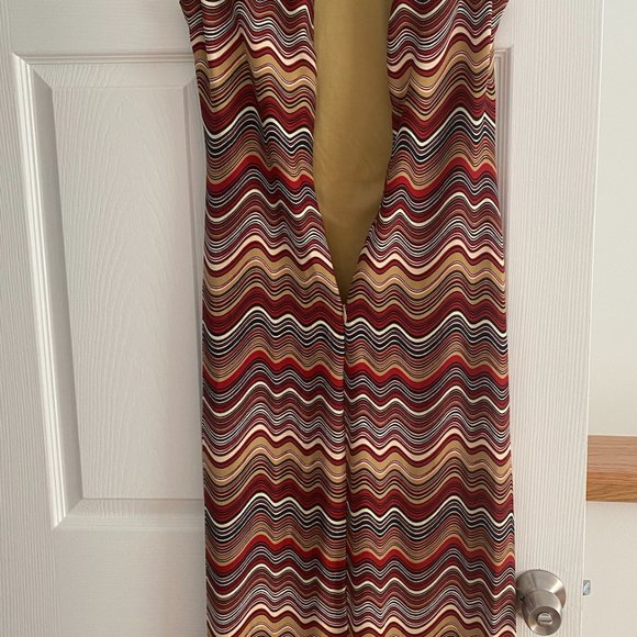 David Meister Wavy Stripes Cap Sleeve Midi Dress - size 8 - Picture 5 of 7